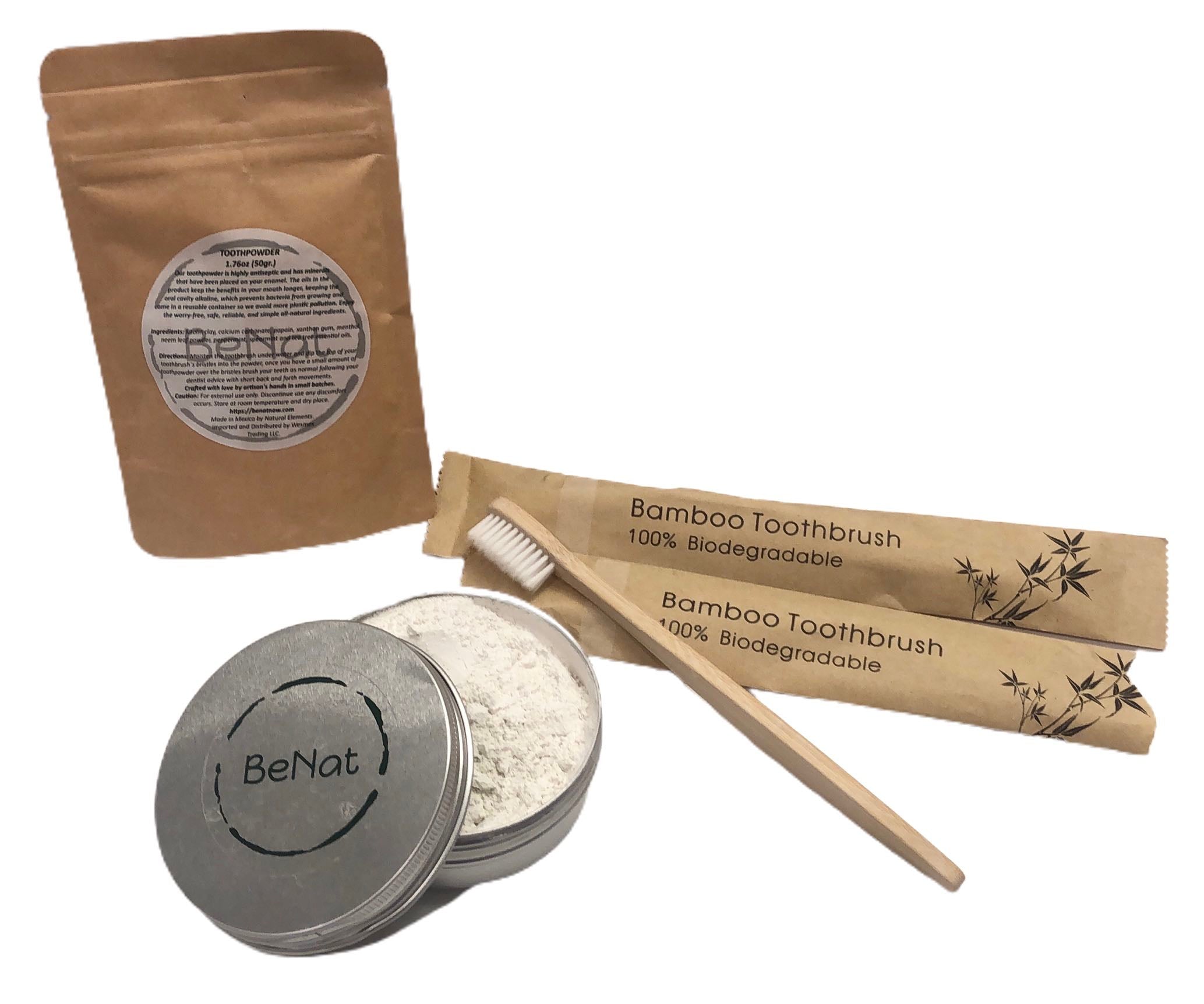 Natural Tooth Powder & Bamboo Toothbrush Set | Eco Oral Care